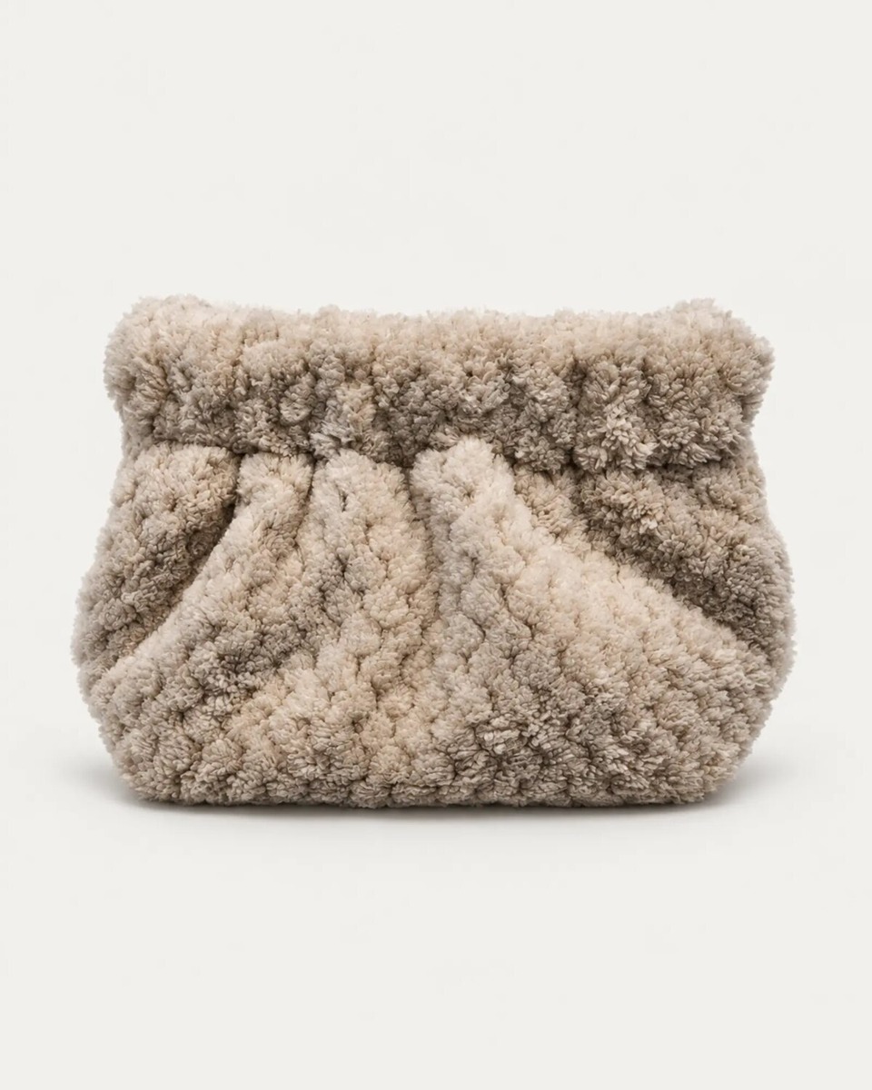 Gathered Plush Clutch external design reference
